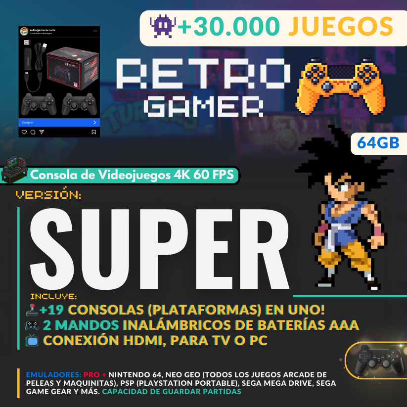 Consola de videojuegos RetroGamer® para TV o PC