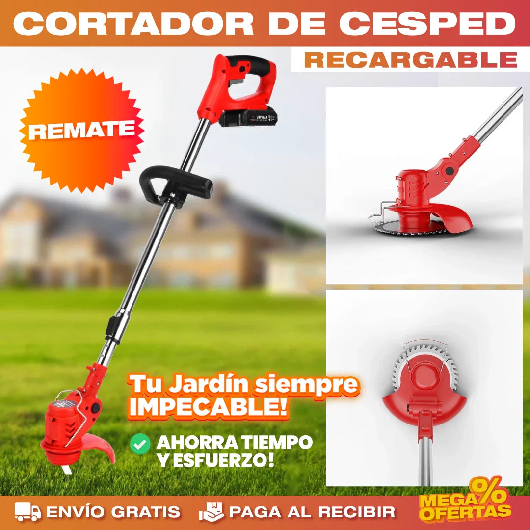 CORTADORA PODADORA DE CÉSPED RECARGABLE